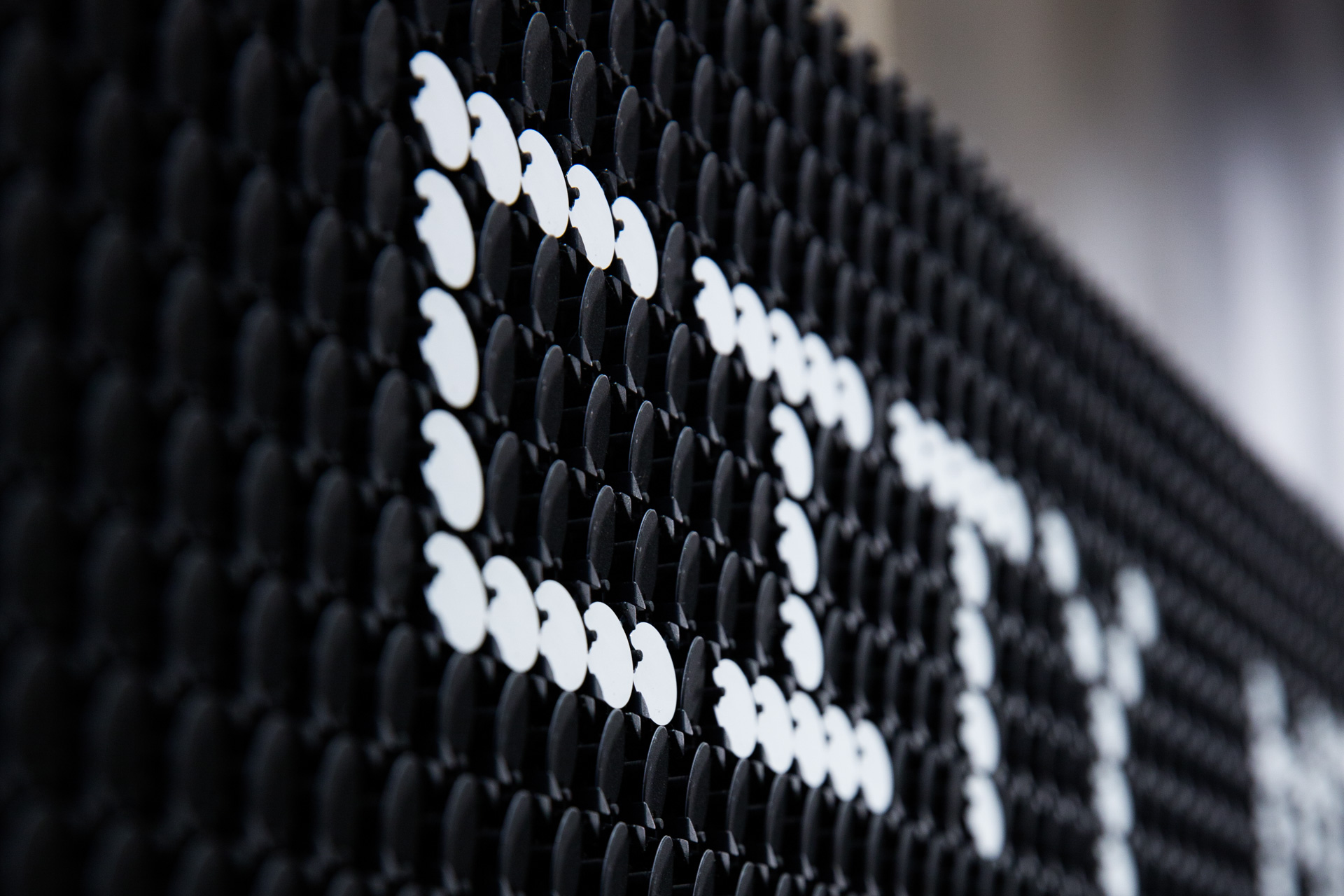 Flip-dot panel close-up